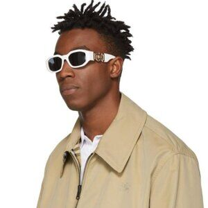 NEW Versace VE4361 401/87 Medusa Biggie White Grey Rectangle Unisex Sunglasses